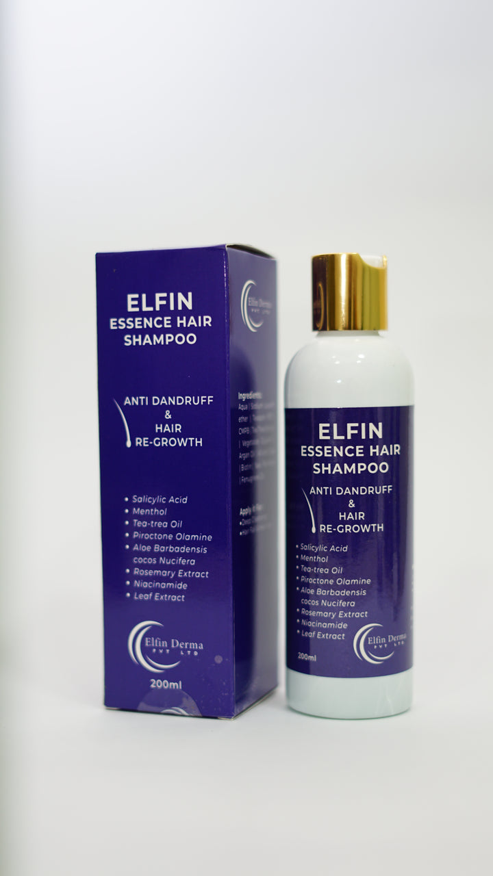 Elfin Essence Hair Shampoo packaging on a white background